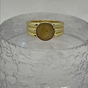 Gorjana 18k Gold Plated Brass Citrine Power Gemstone Reed Ring